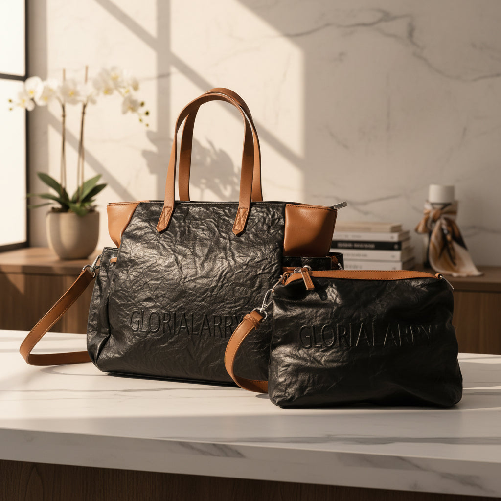 Urban Luxe 2-Piece Tote Bag Set for Women with Matching Crossbody Pouch