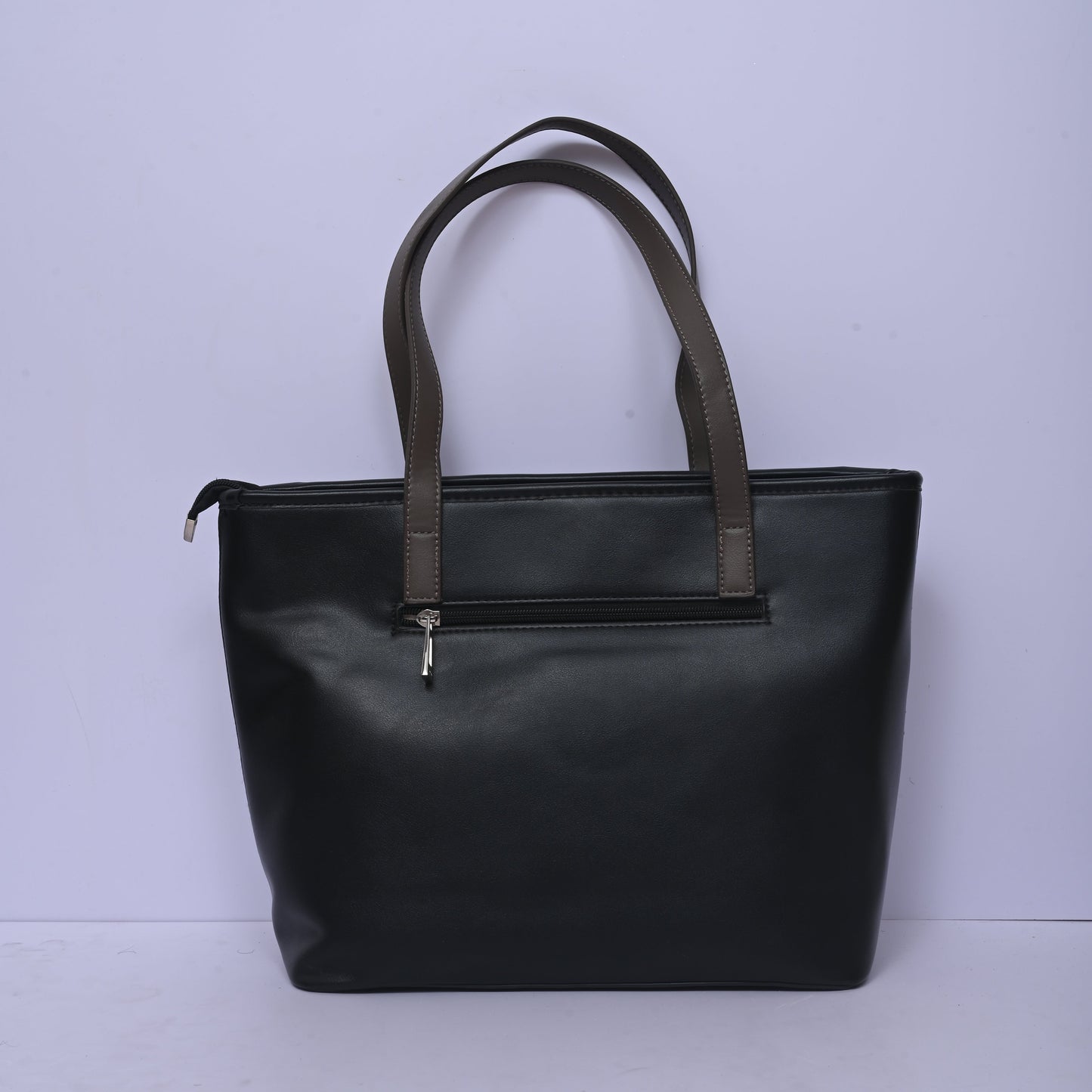 Black tote bag for women with dual-tone handles