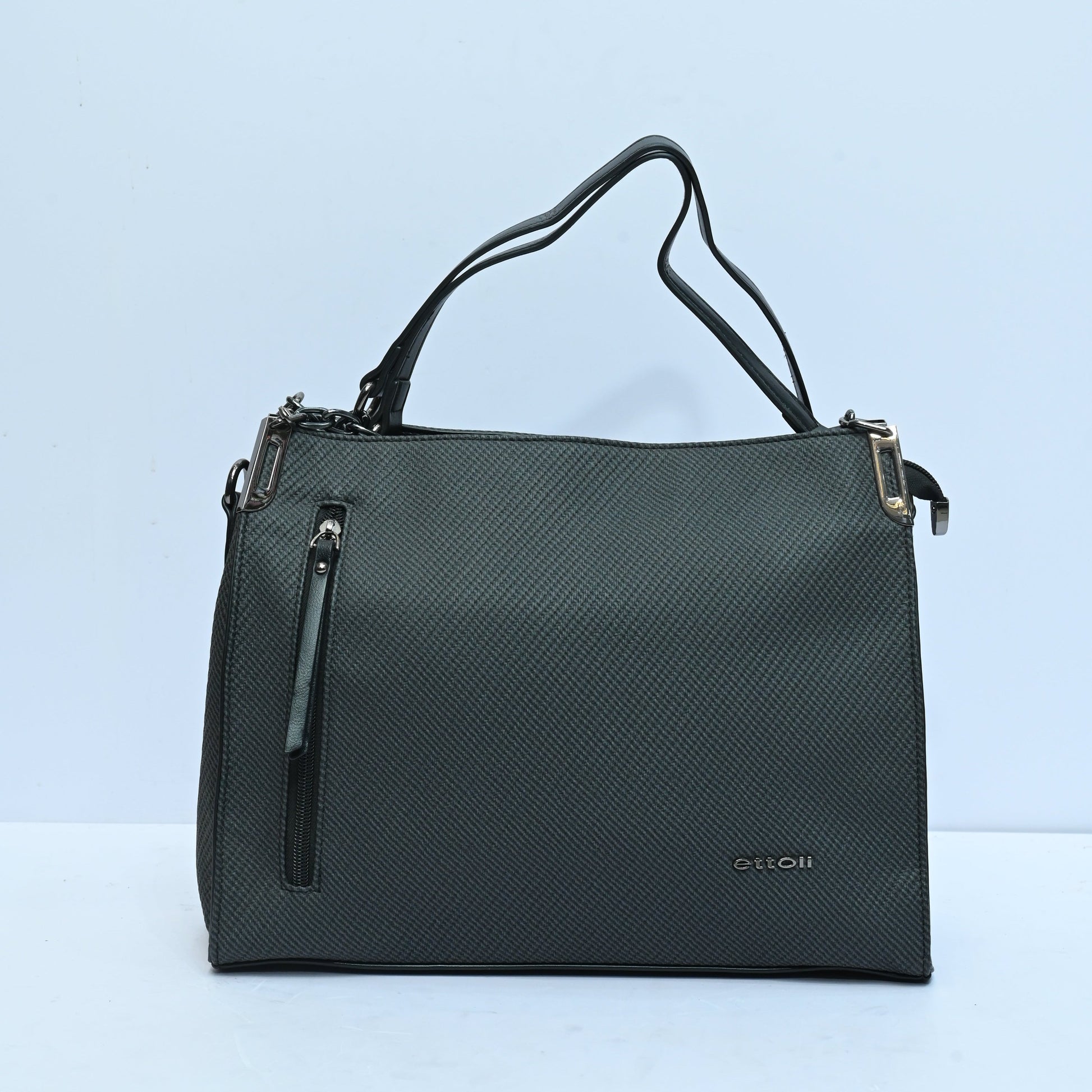 Elite Everyday Carryall Hand Bag for Women in Deep Teal with Spacious Interior and Front Zip Pocket