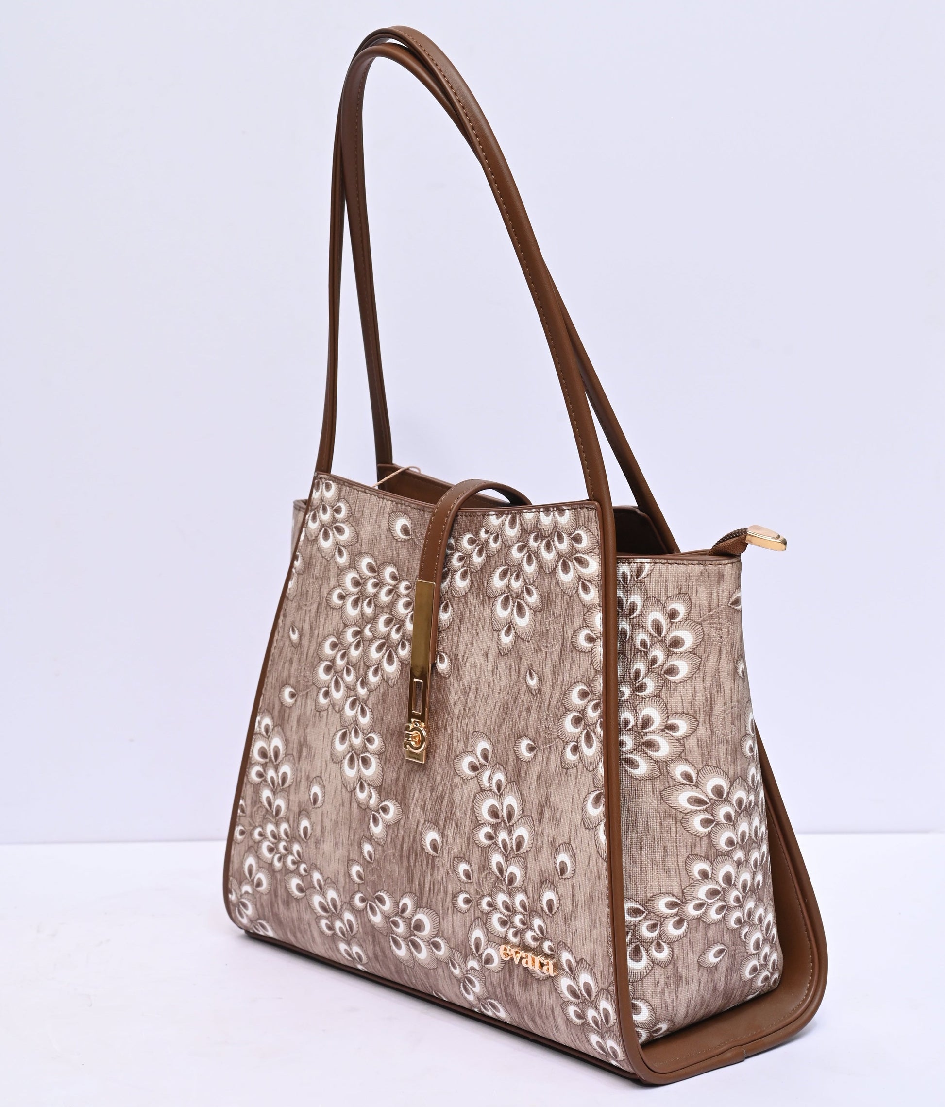 Peacock Feather Print Tote Bag for Women with Multicolor Artistic Design and Spacious Interior