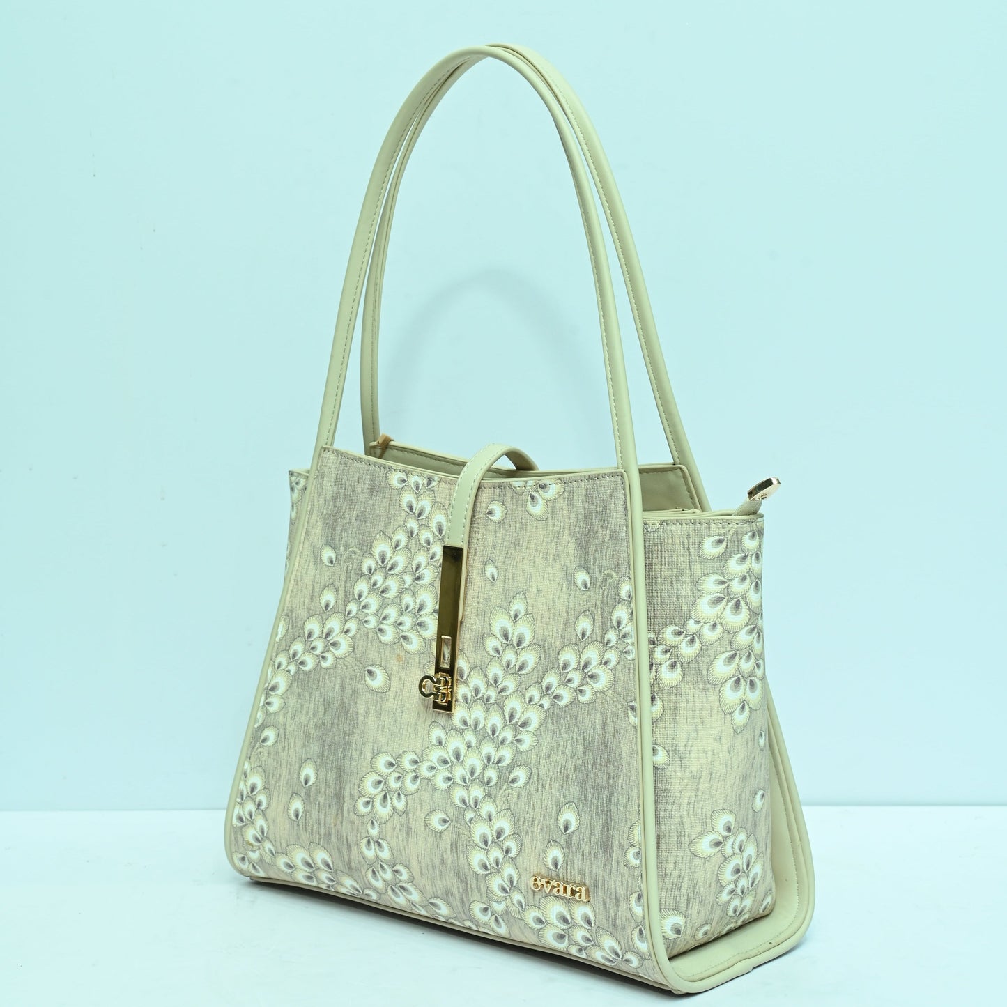 Peacock Feather Print Tote Bag for Women with Multicolor Artistic Design and Spacious Interior