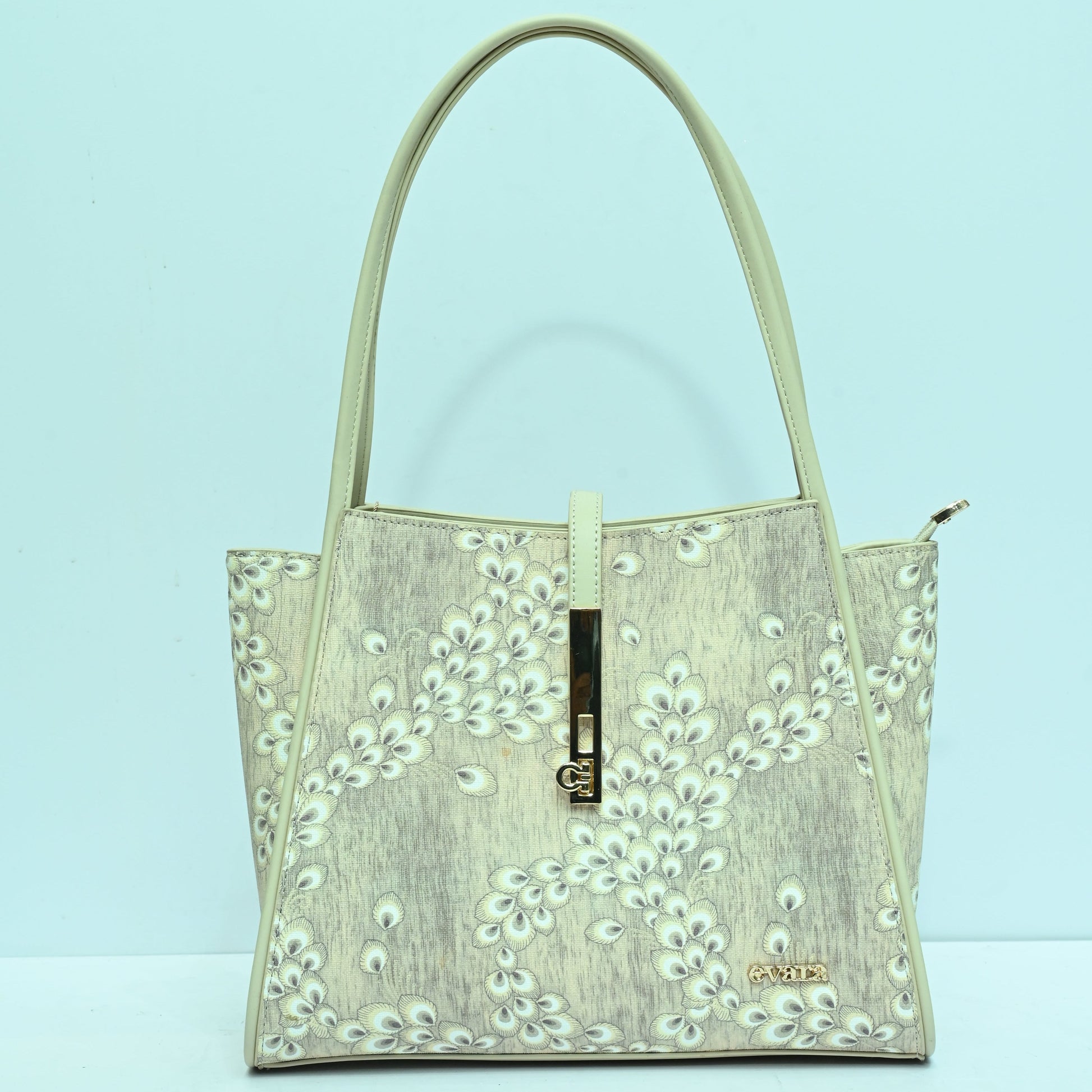 Peacock Feather Print Tote Bag for Women with Multicolor Artistic Design and Spacious Interior