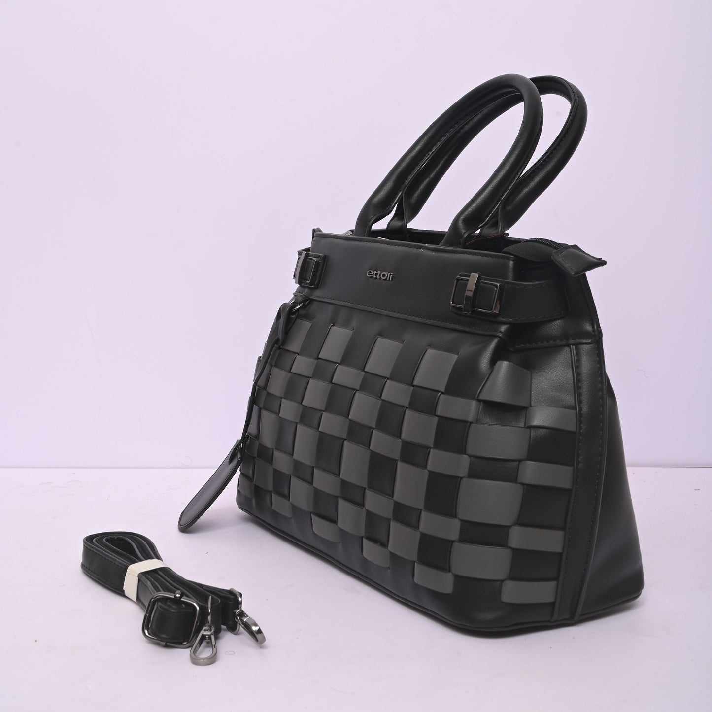 Premium Checkerboard Tote Bag with Top Handles for Women Featuring Spacious Interior and Elegant Checkered Design