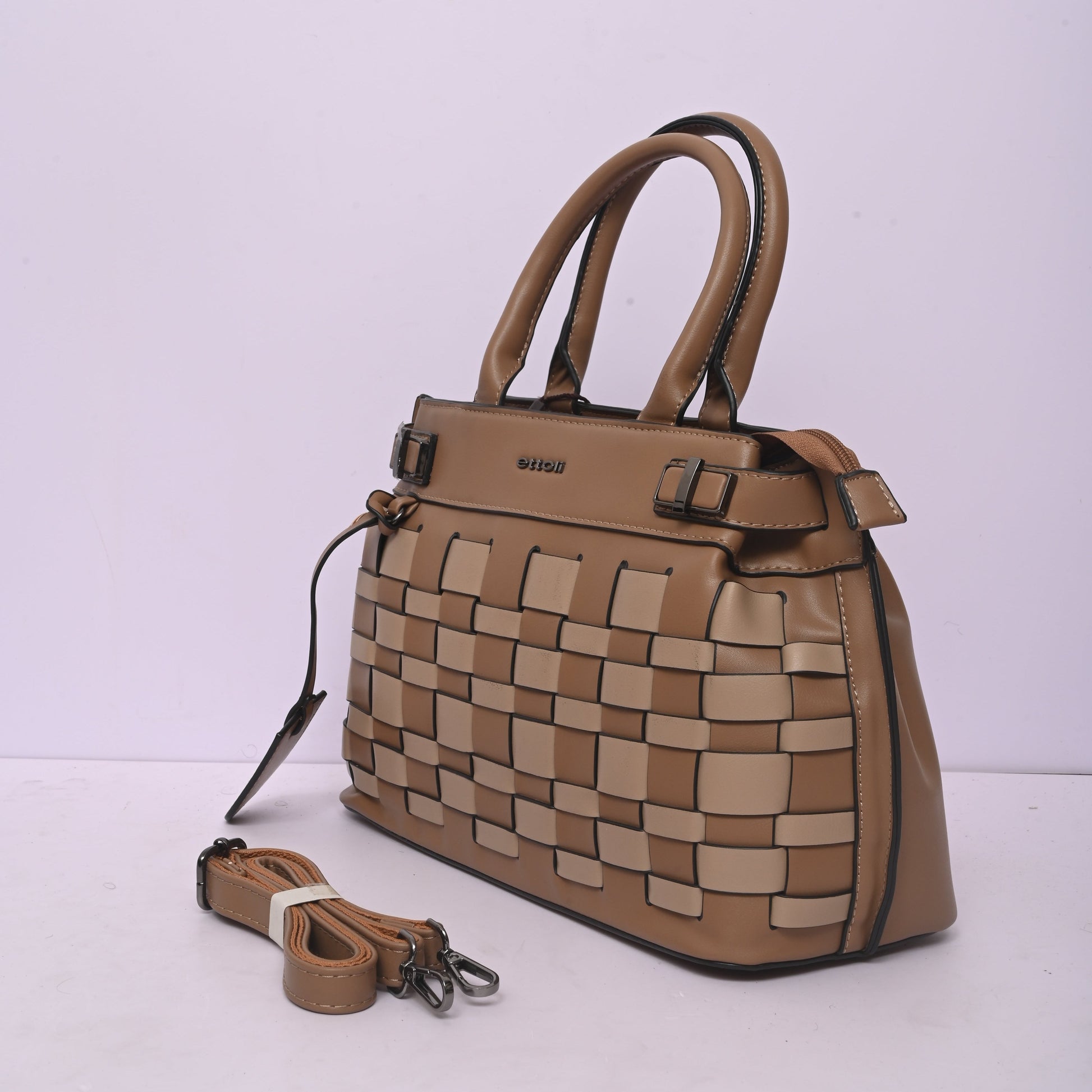 Premium Checkerboard Tote Bag with Top Handles for Women Featuring Spacious Interior and Elegant Checkered Design