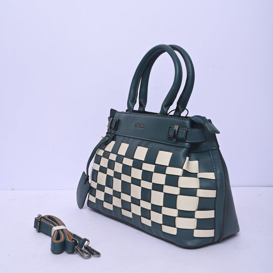 Premium Checkerboard Tote Bag with Top Handles for Women Featuring Spacious Interior and Elegant Checkered Design