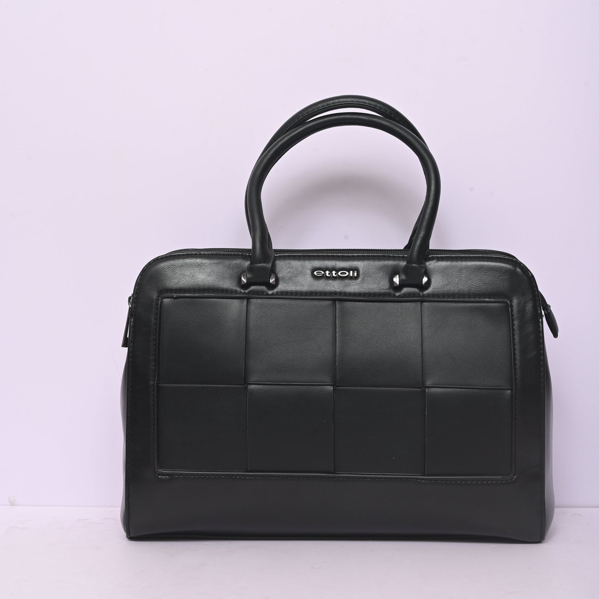 Premium Top Handle Satchel Black Handbag for Women with Structured Design and Spacious Interior