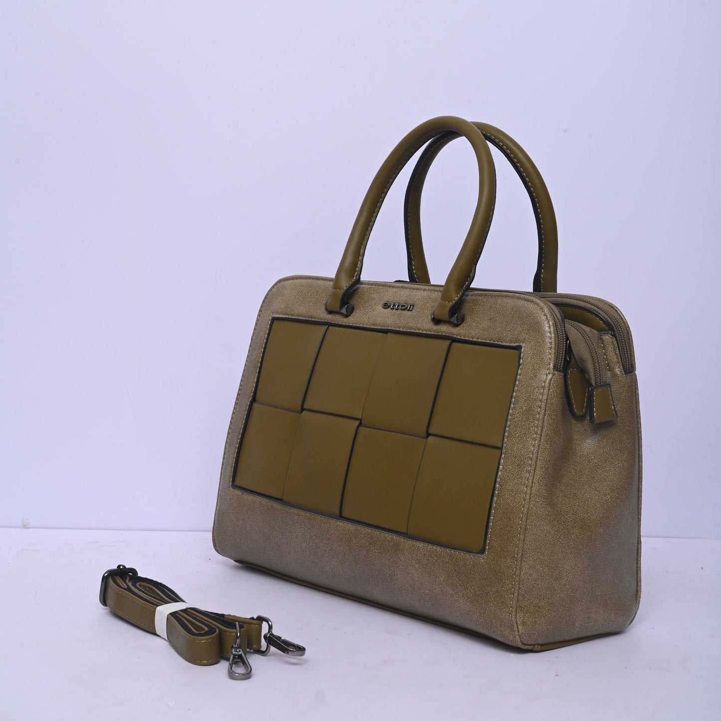 Premium Top Handle Satchel Green Handbag for Women with Structured Design and Spacious Interior