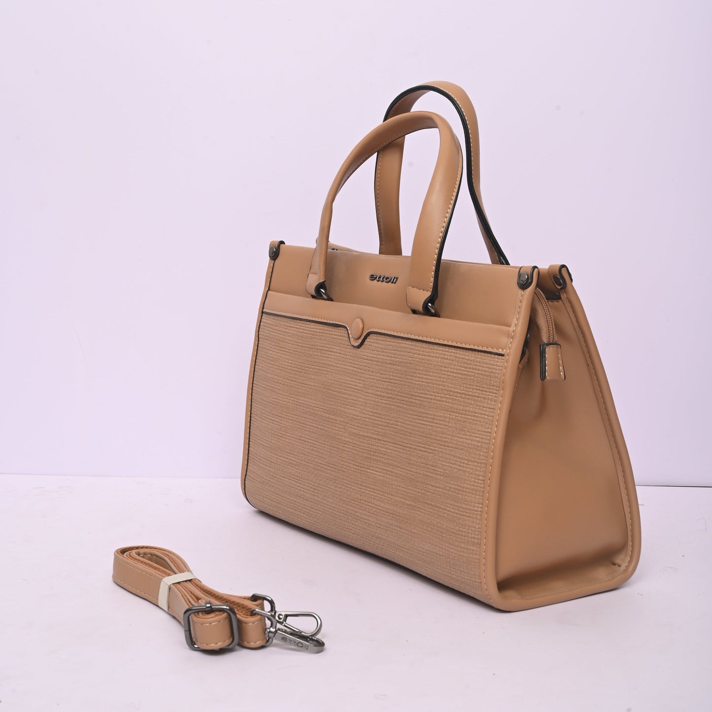 Woven Tote Bag for Women in Beige with Spacious Interior and Comfortable Shoulder Handles