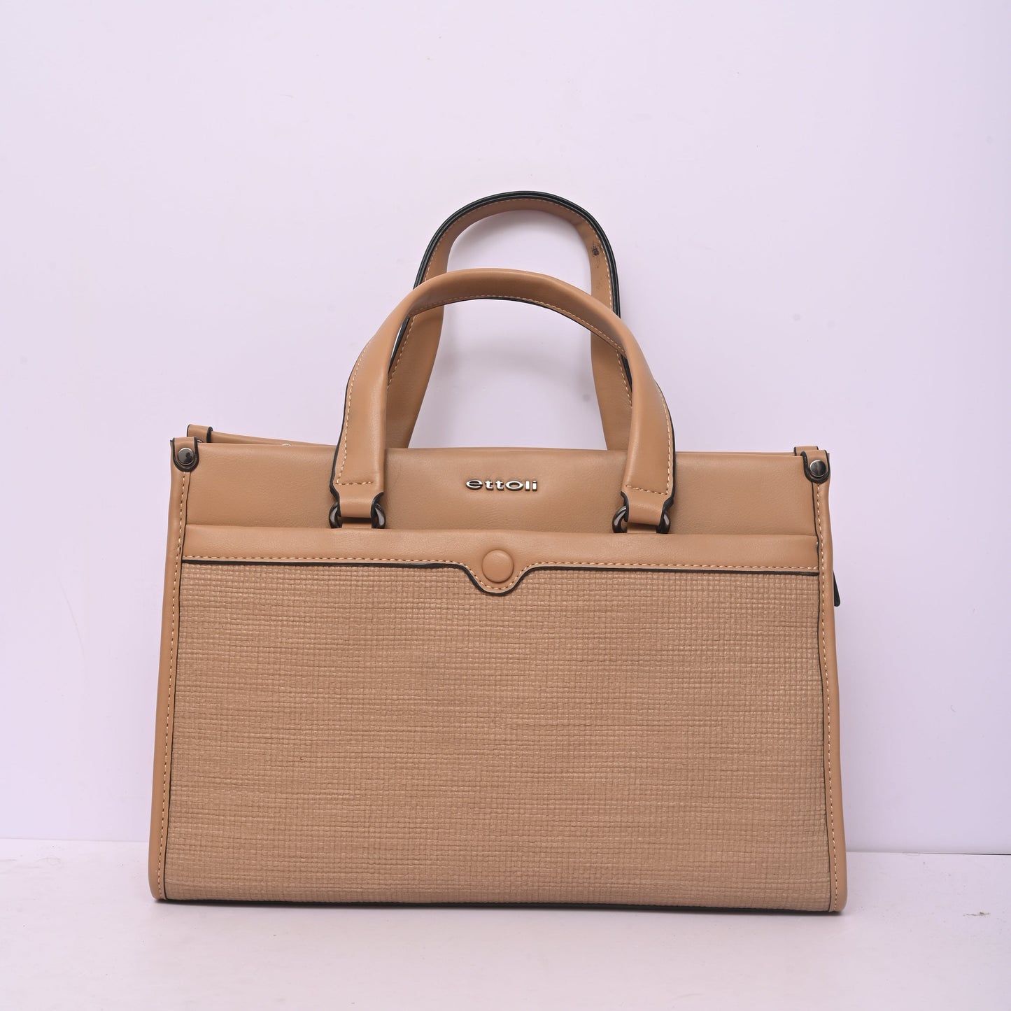 Woven Tote Bag for Women in Beige with Spacious Interior and Comfortable Shoulder Handles