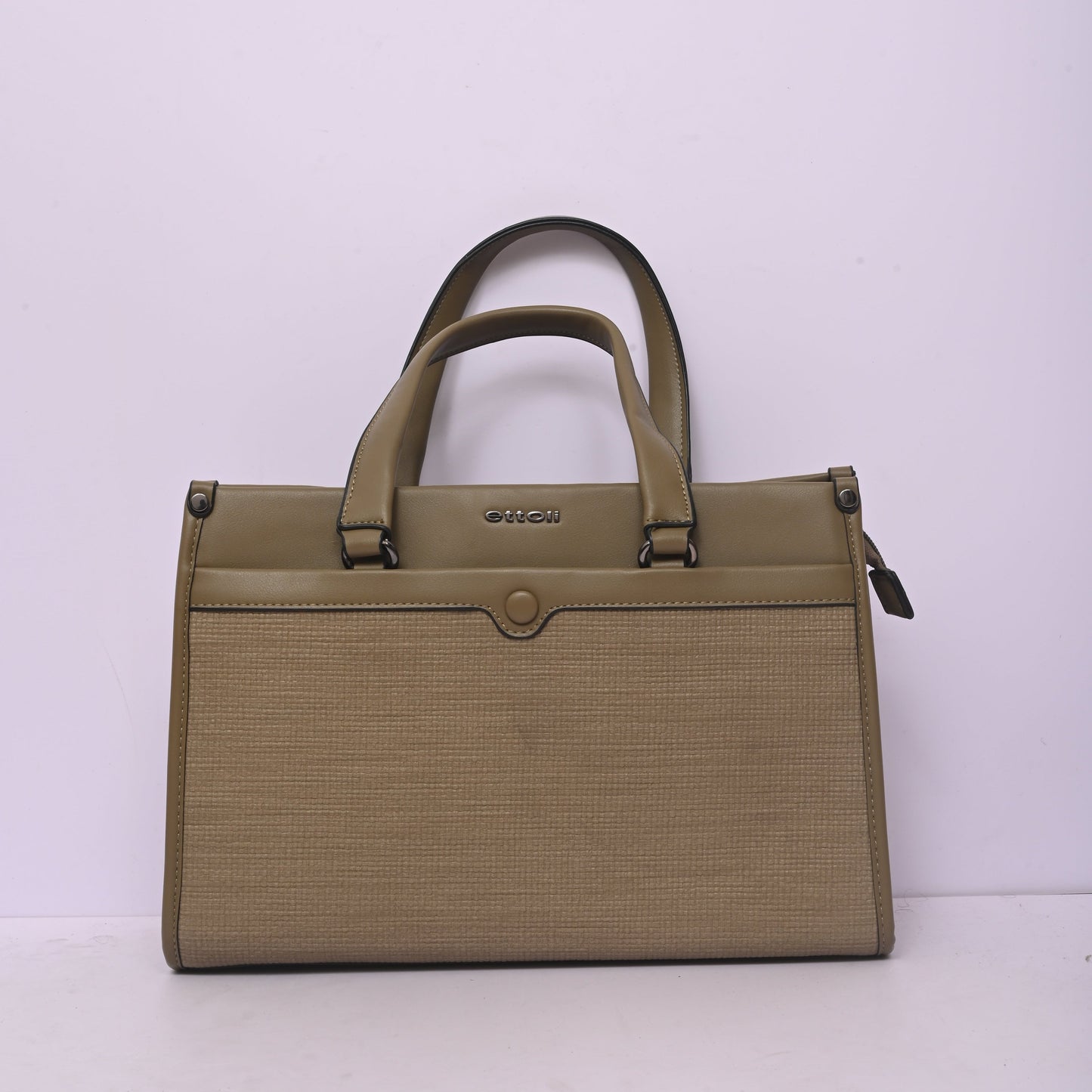 Woven Tote Bag for Women in Beige with Spacious Interior and Comfortable Shoulder Handles
