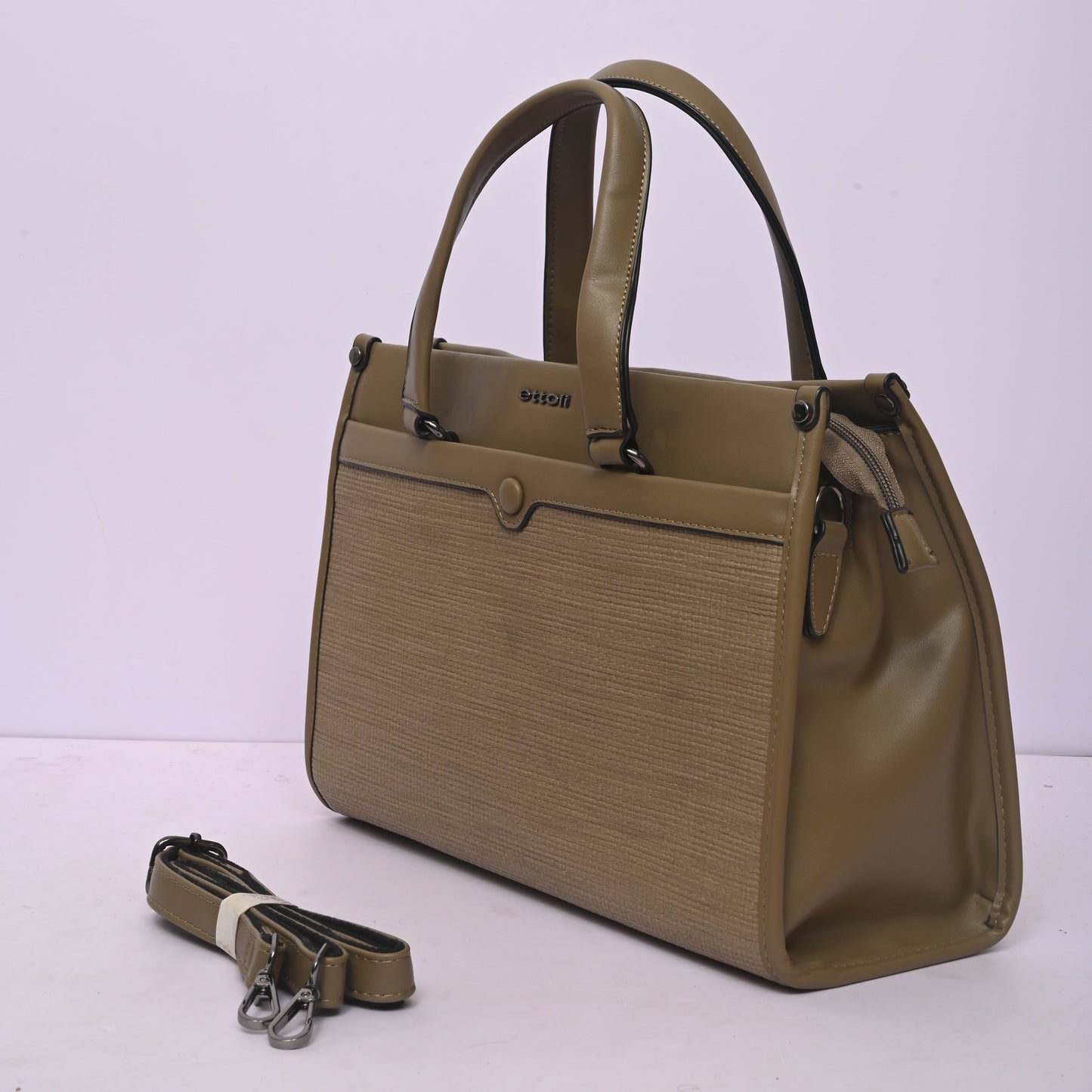 Woven Tote Bag for Women in Beige with Spacious Interior and Comfortable Shoulder Handles