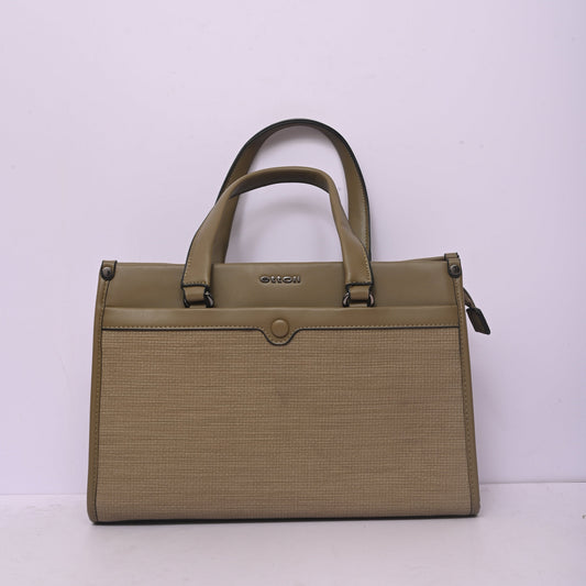 Woven Tote Bag for Women in Beige with Spacious Interior and Comfortable Shoulder Handles