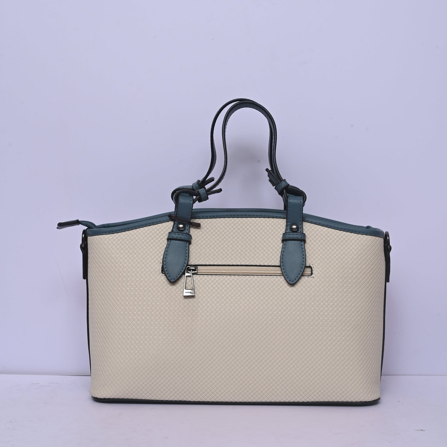 Woven Tote Bag for Women in Grey with Spacious Interior and Elegant Woven Texture