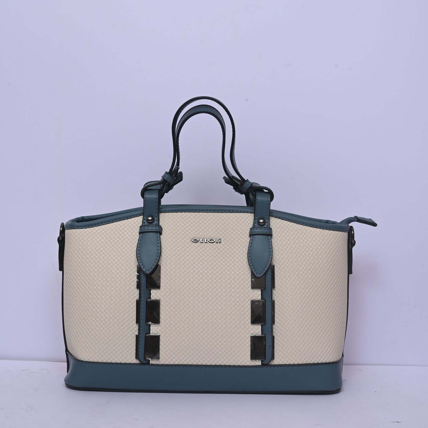 Woven Tote Bag for Women in Grey with Spacious Interior and Elegant Woven Texture